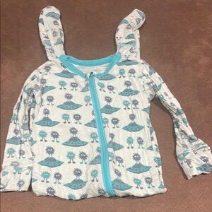 Baby Alien Print Zip-Up Onesie
